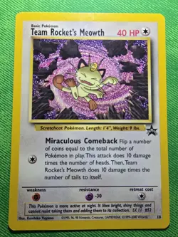 2000 POKEMON TCG WOTC BLACK STAR PROMO 18 TEAM ROCKET'S MEOWTH NEAR MINT - Image 1