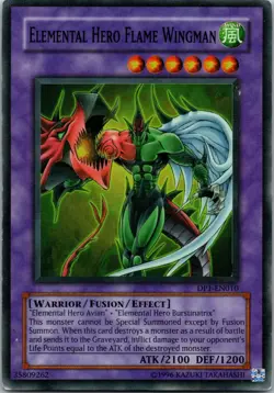 Yugioh Elemental HERO Flame Wingman DP1-EN010 Super Rare NM - Image 1