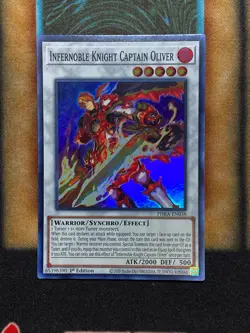 Yugioh Infernoble Knight Captain Oliver PHRA-EN038 Super Rare 1st Ed NM - Image 1