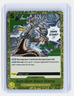 Gum-Gum Dawn Stamp One Piece Carrying On His Will #OP13-117 Gold Foil Rare - Image 1
