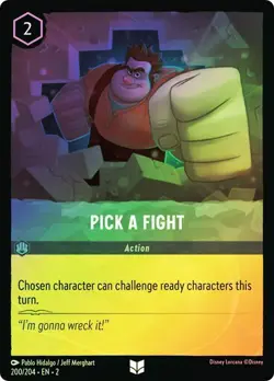 Disney Lorcana PICK A FIGHT 200/204 Cold Foil Rise of the Floodborn Holo - Image 1