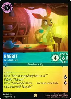 RABBIT Reluctant Host 158/204 Cold Foil Rise of the Floodborn Disney Lorcana - Image 1