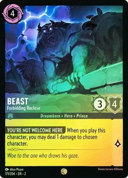 Disney Lorcana BEAST Forbidding Recluse 171/204 Cold Foil Rise of the Floodborn - Image 1