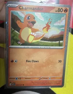 Charmander 020/217 Holo Pokemon Card – Double Swirl Holo – Near Mint/Mint - Image 1