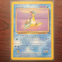 Pokemon Lapras 25/62 Fossil Rare Basic English Card - Image 1