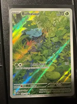 Pokemon Bulbasaur Illustration Rare Holo 166/165 Scarlet & Violet 151 HP 70 Card - Image 2