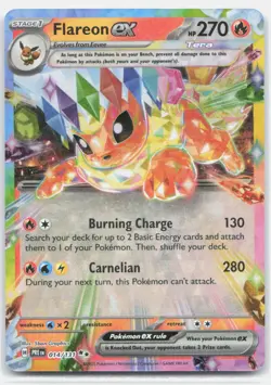 Flareon ex Holo SV: Prismatic Evolutions #014/131 Pokemon Card TCG 5ban Graphics - Image 1