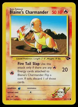 Pokemon Card Gym Challenge Blaine's Charmander 60/132 Common - Image 1