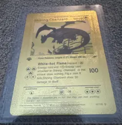 Shining Charizard 107/105 Gold Foil Fan Art Pokemon Card First Edition - Image 1