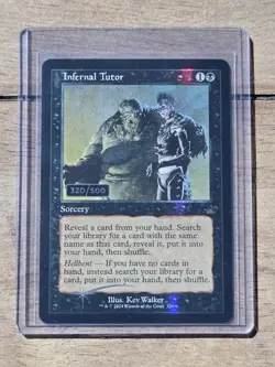 MTG Infernal Tutor (Retro Frame) RVR SERIALIZED #320/500 Foil NM/NM+ - Image 1