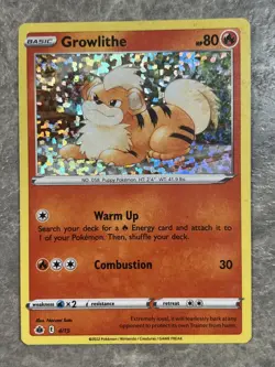 Growlithe 004/015 McDonald's Pokemon TCG Rare 2022 Holo Card (Light Play) LP 1 - Image 1