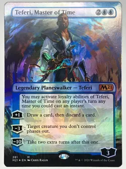 Teferi, Master of Time NM Borderless FOIL Core Set 2021 281 MTG - Image 1