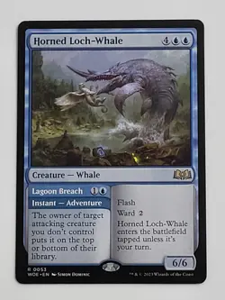 Magic the Gathering HORNED LOCH-WHALE Wilds of Eldraine LP #53 Near Mint Cond. - Image 1