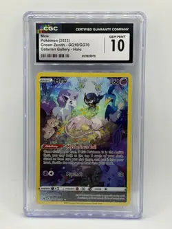 Pokemon CGC 10 Gem Mint Mew Ultra Rare Holo GG10/GG70 Crown Zenith 2023 Card - Image 1