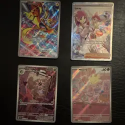 Pokemon Scarlet & Violet Zeraora, Lacey, Lileep, Milcery Full Art Holo Cards Lot - Image 1