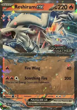 Reshiram ex 030/159 Sv09: Journey Together Holo Pokemon TCG NM STAMPED - Image 1