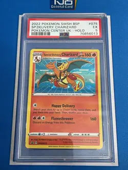 2022 Pokemon SWSH Black Star Promo Special Delivery Charizard Holo PSA 5 - Image 1