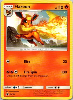 Pokemon TCG Flareon SM186/248 SM Black Star Promos NM - Image 1