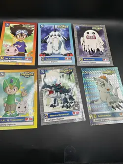 1999-2000 Vintage Digimon Card Lot 6 Cards - Image 1