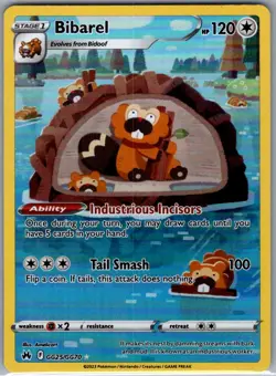 Bibarel GG25/GG70 Crown Zenith: Galarian Gallery - Pokemon Card - NM - Image 1