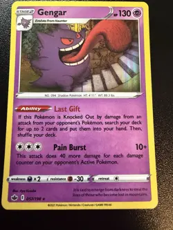 SWSH06: Chilling Reign Gengar #057/198 Holo Rare Pokemon Card - Image 1
