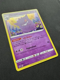 Gengar SWSH052 Sword & Shield Promo Card Holo Cosmos SWIRL Pin Collection - Image 4