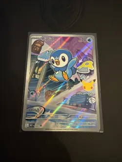 Pokemon First Partner Illustrations Piplup #42 30th anniversary stamp - Image 1