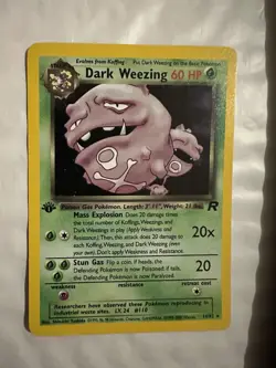 Pokemon TCG 1st Edition Dark Weezing 14/82 Team Rocket Non Holo Rare NM - Image 1