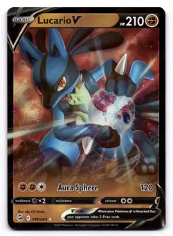 Lucario V NM 146/264 Holo Fusion Strike Pokemon Holo V Rare - Image 1