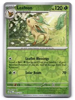 Leafeon NM 005/131 Prismatic Evolutions Pokemon TCG Reverse Holo - Image 1