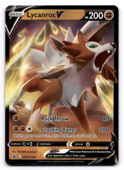 Lycanroc V NM SWSH199 Holo Sword & Shield Promo Holo Promo - Image 1