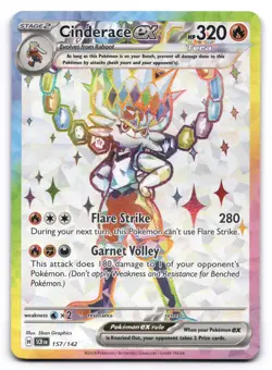 Cinderace ex NM 157/142 Sv07: Stellar Crown Pokemon TCG Holo - Image 1