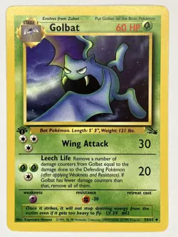 Golbat NM 34/62 1st Edition Fossil Pokemon TCG Regular - Image 1
