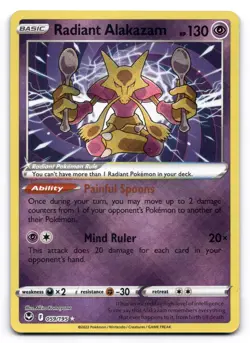 Radiant Alakazam NM 059/195 Swsh12: Silver Tempest Pokemon TCG Holo - Image 1
