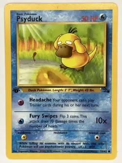 Psyduck NM 53/62 1st Edition Fossil Pokemon TCG Regular - Image 1