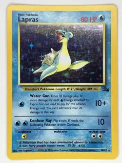 Lapras LP 10/62 Unlimited Fossil Pokemon TCG Holo - Image 1