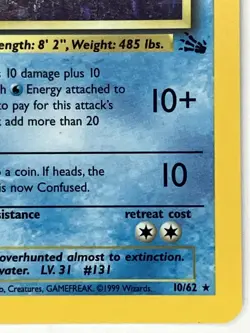 Lapras LP 10/62 Unlimited Fossil Pokemon TCG Holo - Image 5