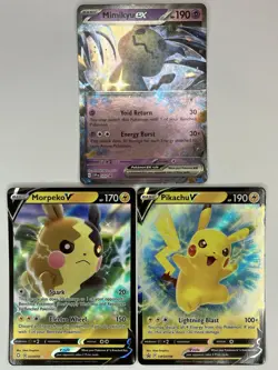 Pikachu V Morpeko V Mimikyu ex SWSH198 SVP004 Shining Fates 037/072 Pokemon TCG - Image 1