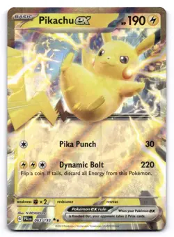 Pikachu ex NM 063/193 Sv02: Paldea Evolved Pokemon TCG Holo - Image 1