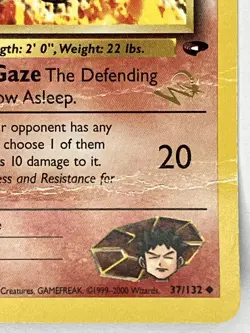 Brock's Vulpix HP DMG W Stamp 37/132 Gym Challlenge WOTC Promo Pokemon TCG Reg - Image 5