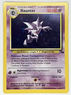 Haunter LP 6/62 Unlimited Fossil Pokemon TCG Holo - Image 1