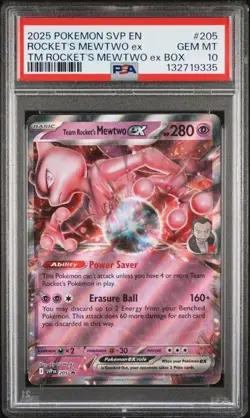 ROCKET'S MEWTWO EX #205 PSA 10 • 2025 Black Star Promo Pokemon GEM MINT SVP EN - Image 3