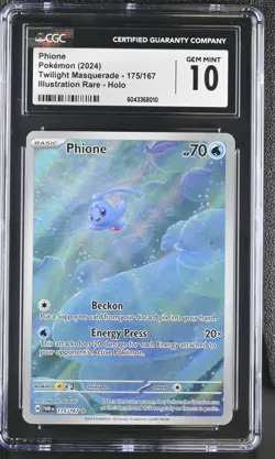 Pokemon Phione 175/167 Illustration Rare Twilight Masquerade - CGC 10 - Image 1