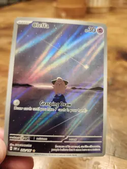 Pokemon TCG Cleffa 202/197 SV03 Obsidian Flames Illustration Rare Full Art Holo - Image 2