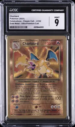 2021 POKEMON CELEBRATIONS GOLD METAL - ULTRA PREM COLL #4 CHARIZARD CGC 9 - Image 1