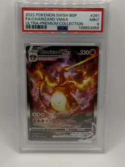 2022 POKEMON SWSH BLACK STAR PROMO #261 FULL ART/CHARIZARD VMAX PSA 9 - Image 1