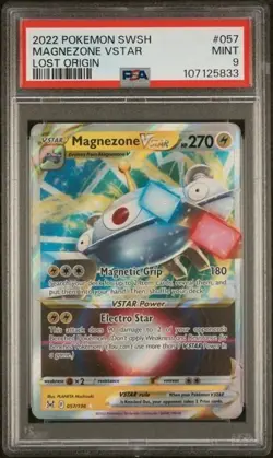 MAGNEZONE PSA 9 VSTAR #057 2022 Pokemon Lost Origin Sword & Shield - Image 1