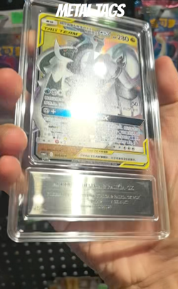 Pokemon Cards CHN. Arceus & Dialga & Palkia GX Metal Tags 001/019 PCG 10 GEM - Image 2