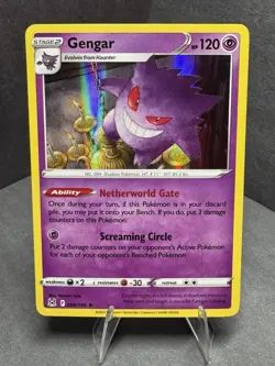 Pokemon TCG Gengar 066/196 Holo Rare Card SWSH Lost Origin 2022 - Image 1