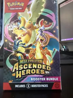 Mega Evolution Ascended Heroes Pokemon TCG Booster Bundle 6 Packs 60 Cards - Image 1